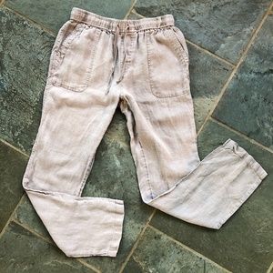 Artisan NY Beige Linen Breezy Trouser Pants